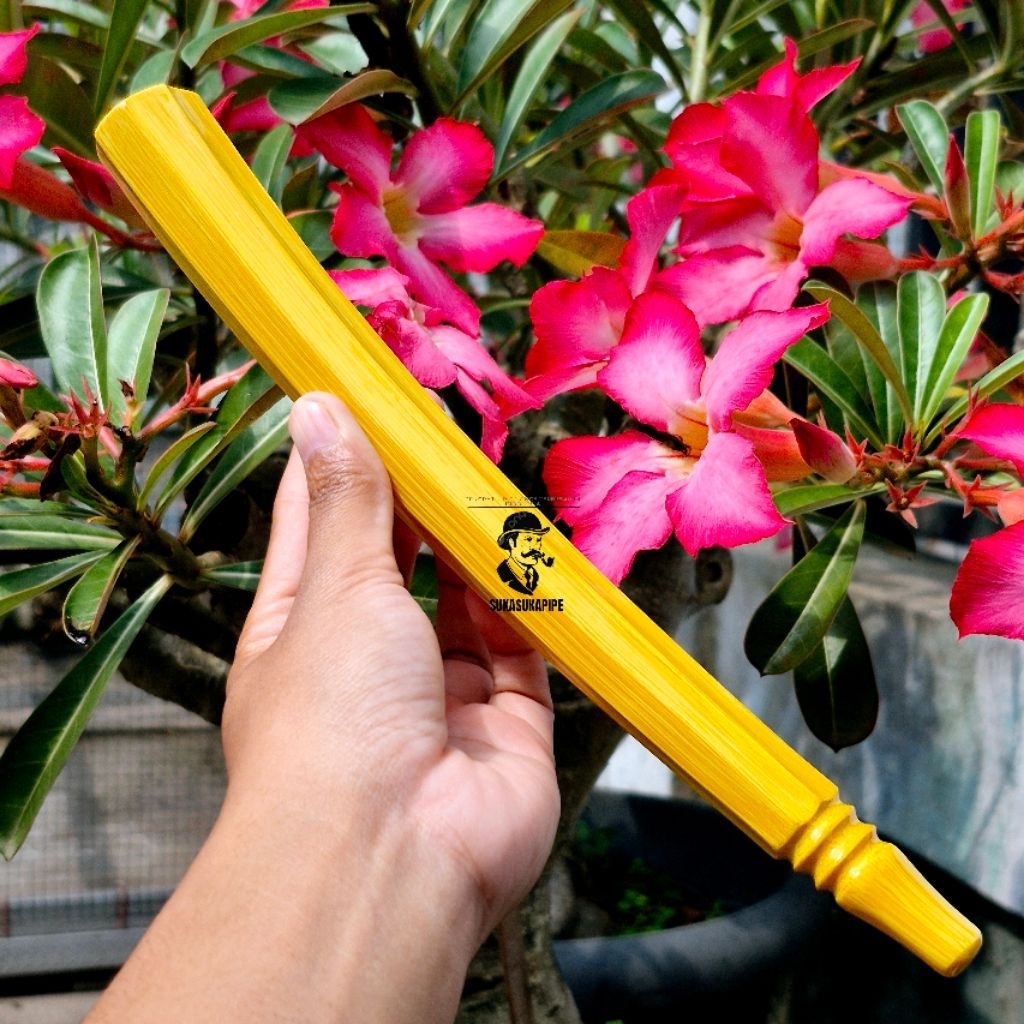 Pipa Once Serbuk Kalcium Motif Belimbing Ukuran 25cm / Pipa Once Serbuk Serat Mogif GG