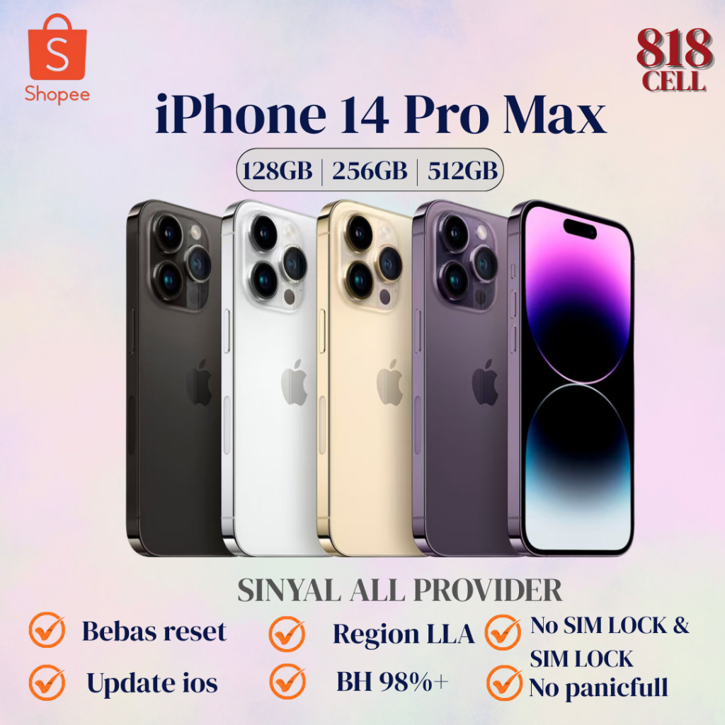 IP 14 PRO MAX 128GB | 256GB | 512GB FULLSET MULUS BEBAS RESET