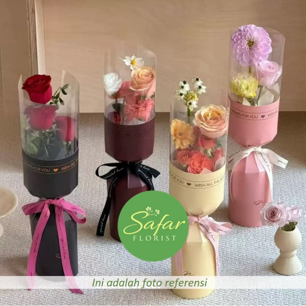 [ 10 pcs ] - Rose Box - VNT One Tone Color Pembungkus Buket Kertas Flower Wrapping Paper Rose Kerang