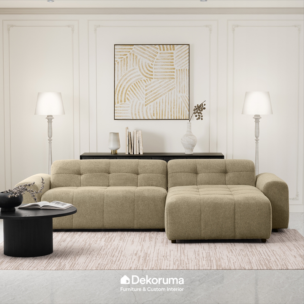 Dekoruma Tenzo LALUNA Sofa L / Sofa Bentuk L / Sofa panjang Bed