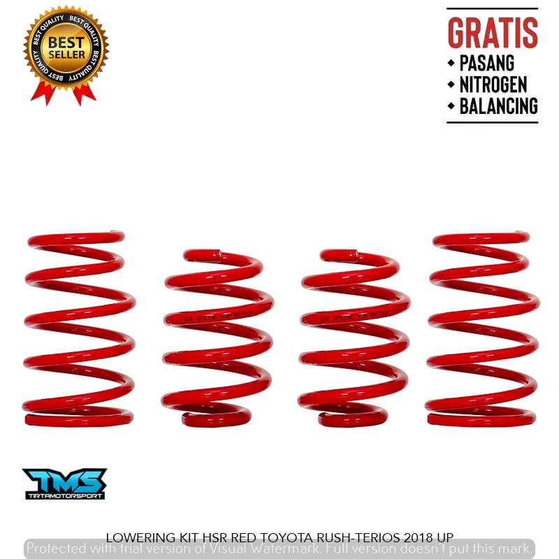 READY PER CEPER LOWERING KIT TOYOTA RUSH TERIOS LOWERING KIT HSR RED TOYOTA RUSH/TERIOS 2018 UP