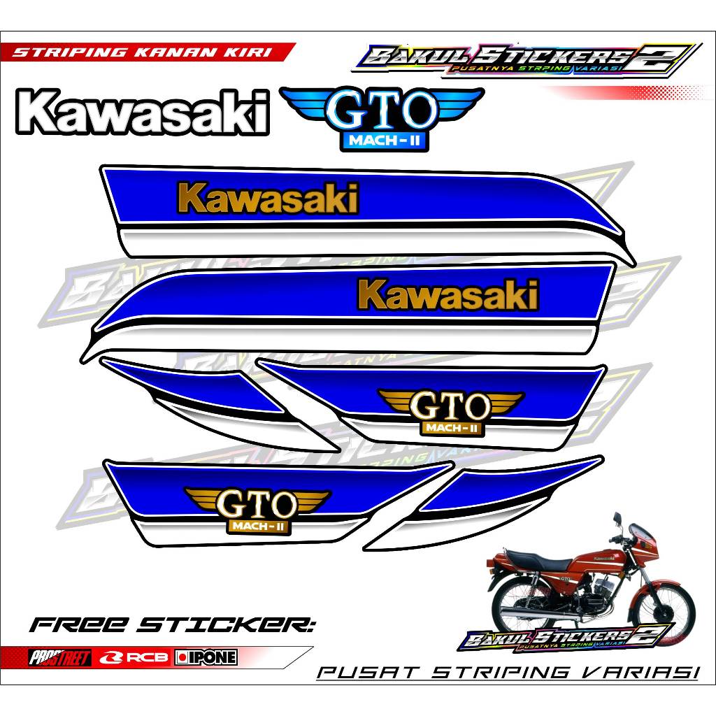 STRIPING VARIASI KAWASAKI GTO MACH II / STICKER LIST VARIASI MOTOR KAWASAKI GTO MACH II