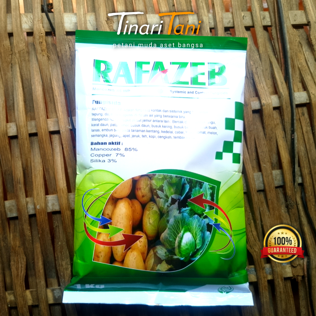 RAFAZEB 85 WP Fungisida Mancozeb Kontak & Sistemik Jamur 1 Kg 100% Original - Tinari