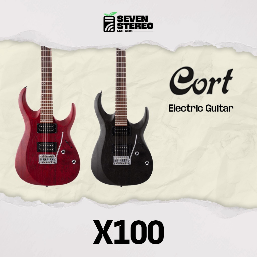 Cort X100 OPBK OPBC Guitar Electric – Gitar Elektrik Super Strat dengan Open Pore Black Finish Moder