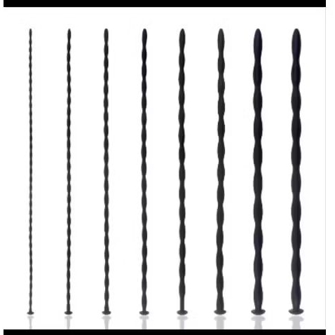 Uretra Sounding Silicone Hitam Ukuran 0.3mm - 1cm
