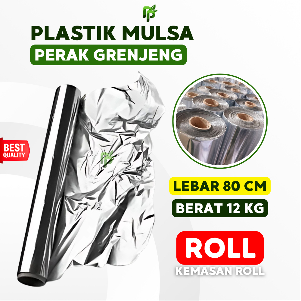 Plastik Mulsa Perak 1 Roll Lebar 80 Cm Mulsa Grenjeng