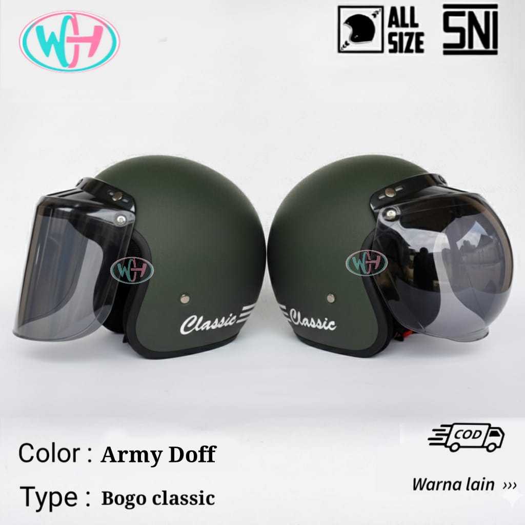 Helm Bogo Classic Dewasa SNI / Green Army Doff