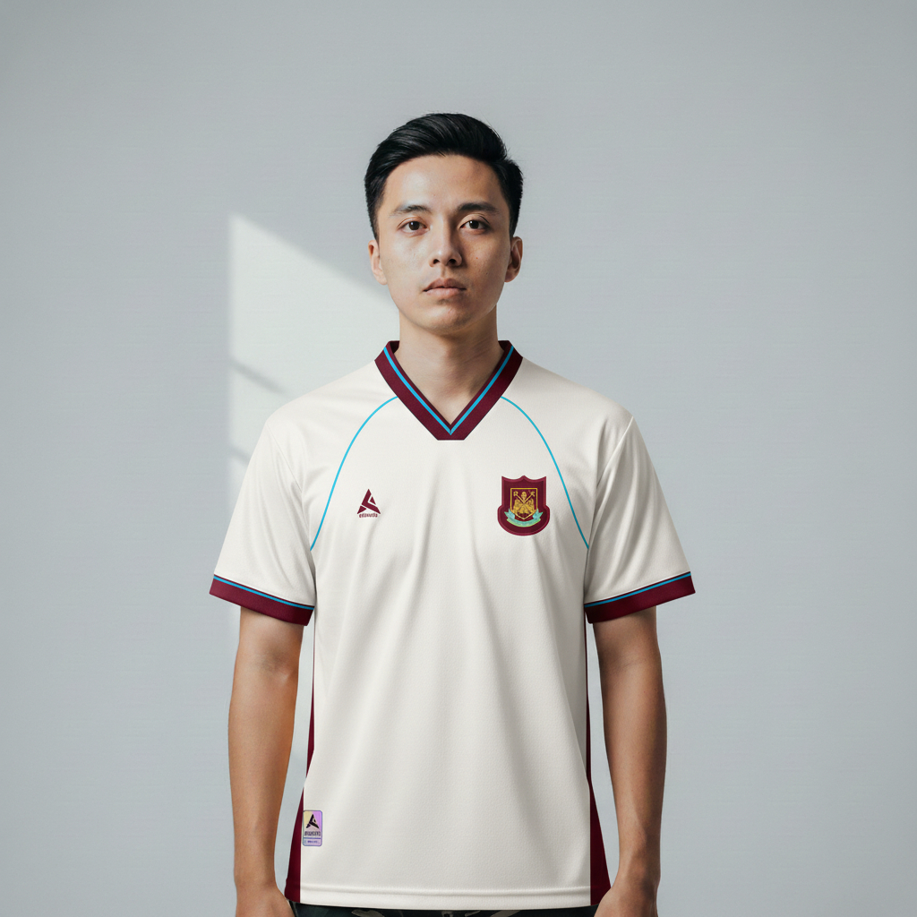 ATHLETIC SPORTWEAR - Jersey Vintage Bola Fantasy West Ham Away 1998-99 Fullprinting Casual - Atasan
