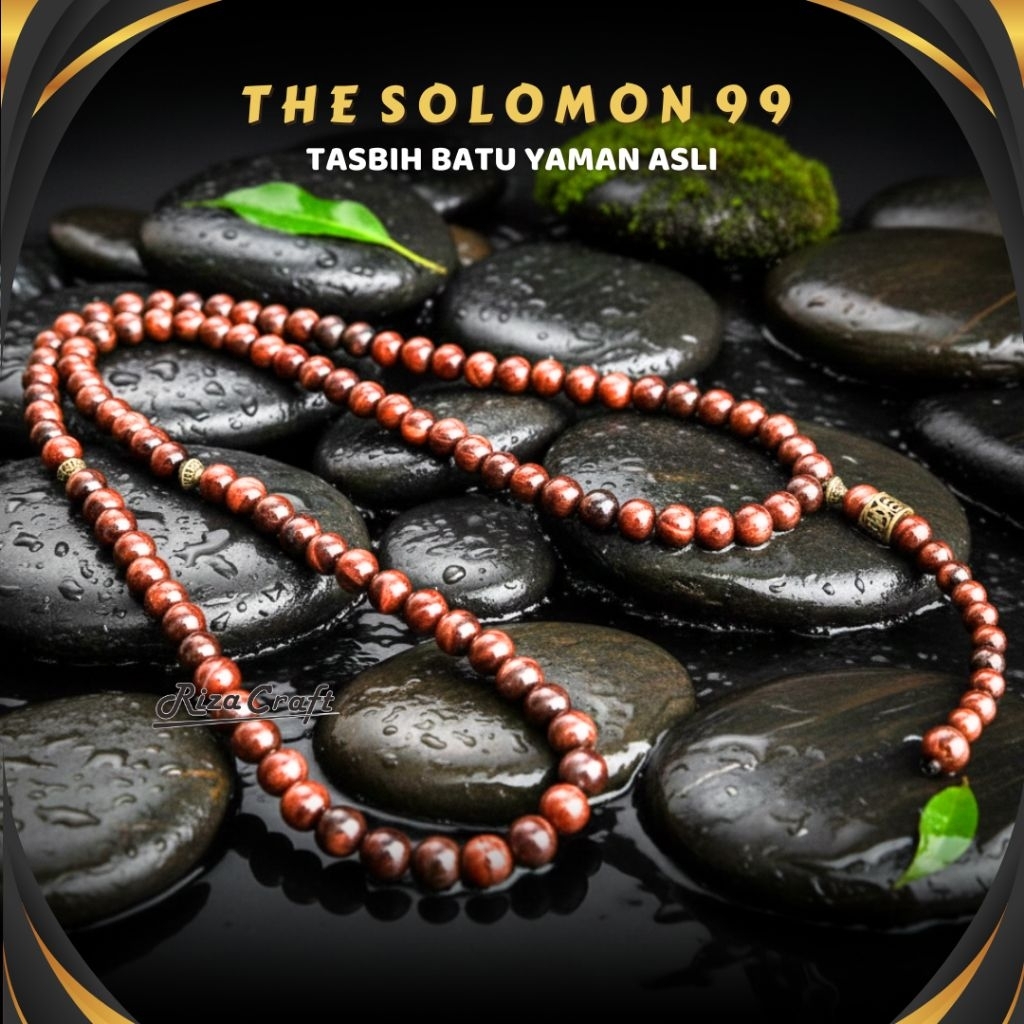 Tasbih 99 Butir Aesthetic Batu Alam Akik Red Tiger Eye Merah ASLI 100% Original Mewah Cantik Keren