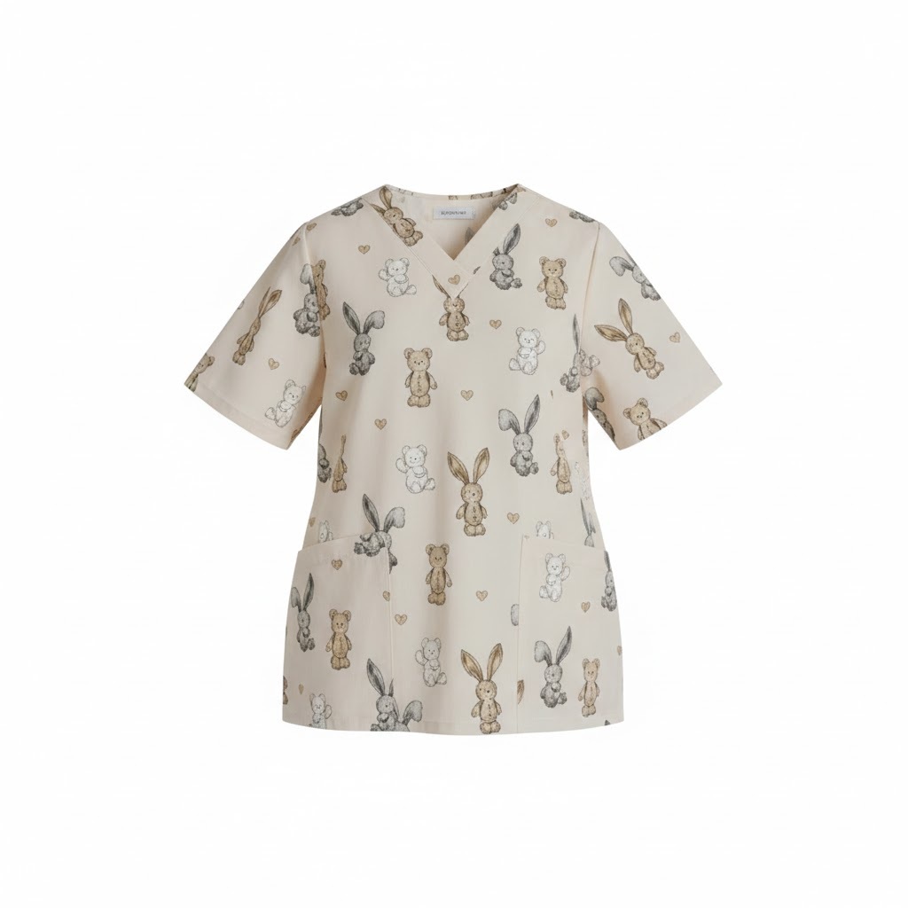 Baju jaga dokter / Baju perawat / Baju KoAs motif karakter