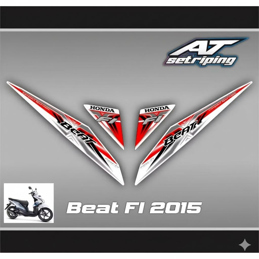[ PROMO ] Stiker original beat fi 2015 body putih  setiker beat | striping beat Fi
