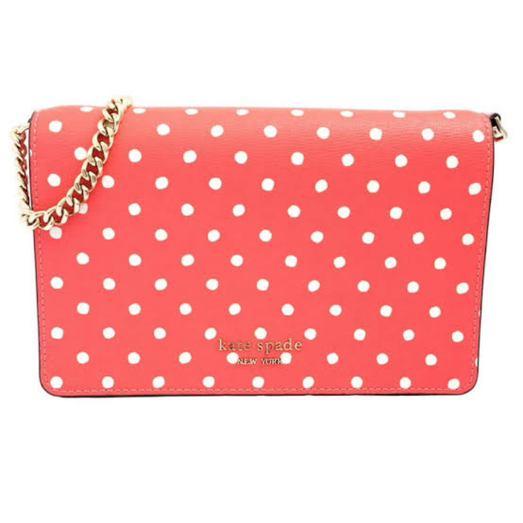 Kate Spade Spencer Dots Chain Wallet Crossbody Clutch / Preloved