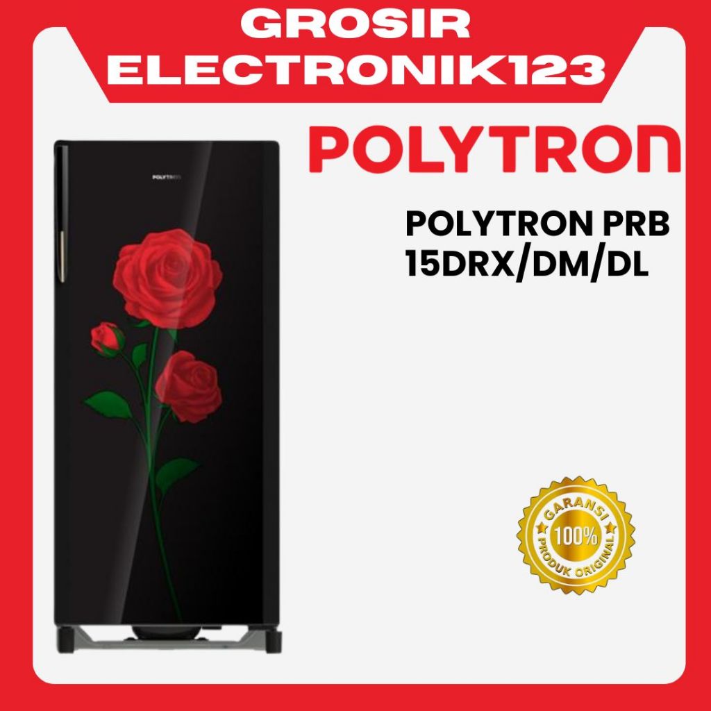 POLYTRON Kulkas 1 Pintu Belleza Varia 150 liter PRA 15DRX - hitam