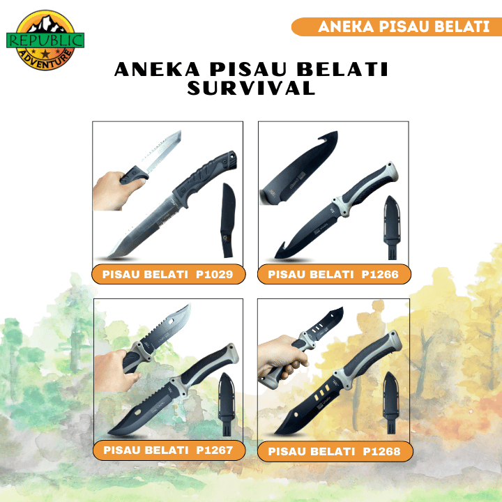 Grosir Pisau Belati Survival kit Camping Outdoor Super Tajam Stainless Steel Kitchen Knife Serbaguna