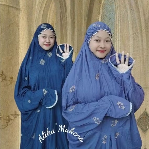 Alika Mukena _ Mukena Dewasa Terusan Rayon Bordir Kencana/Safia (COD)