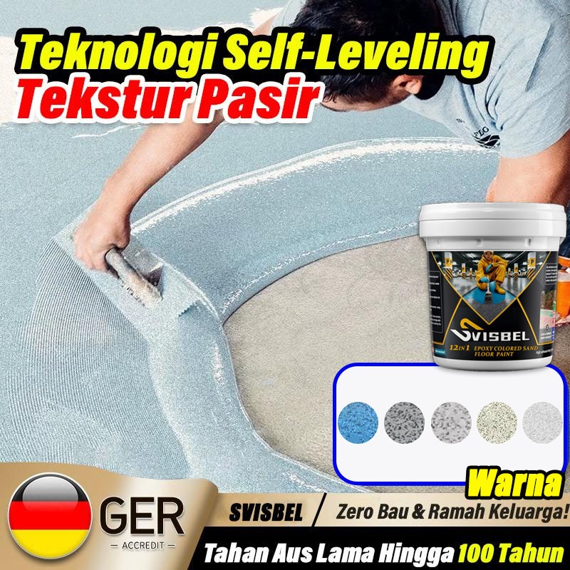 cat lantai epoxy lantai semen 1L cat lantai pasir self-leveling outdoor cat lantai seperti keramik c