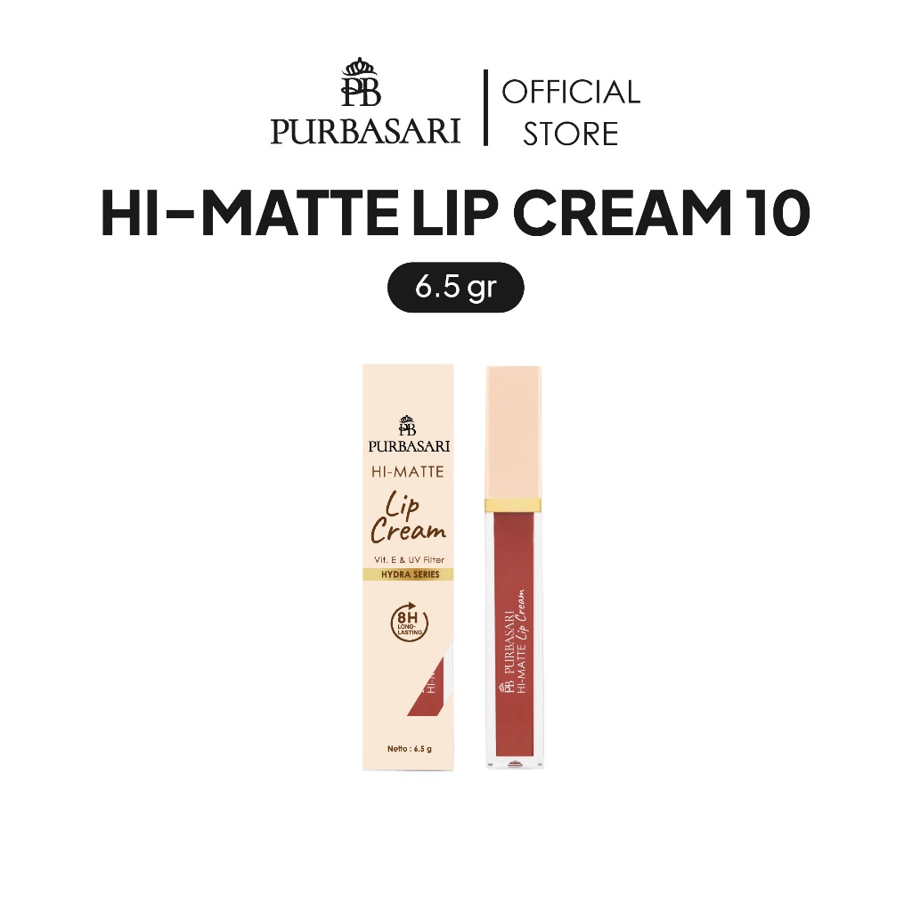 Purbasari Hi-Matte Lip Cream 10 Ayana / Matte Lipcream / Matte Lipstick - Lembut Tahan Lama Pelembab