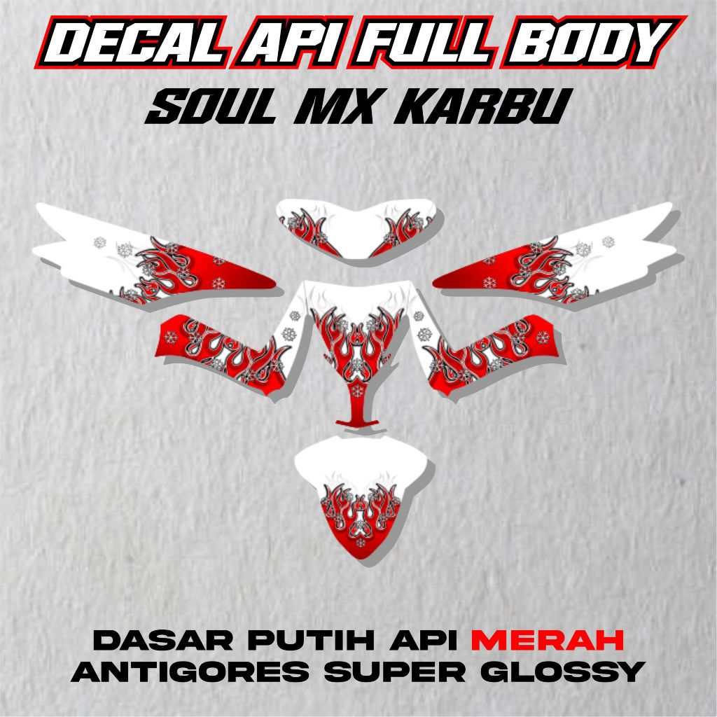 DECAL FULL BODY MIO SOUL MX KARBU DECAL MOTOR MOTIF API ( YAMAHA MIO SOUL MX KARBU )