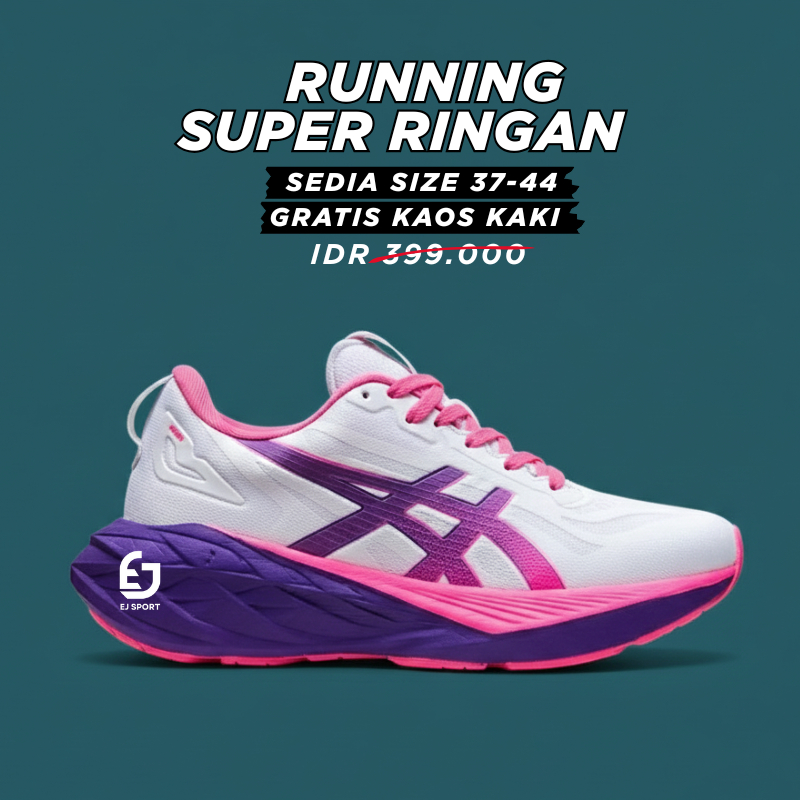 Sepatu Running ASICS Unisex Pria Wanita  Lari Volly Anti Selip Sol Empuk untuk Jogging & Olahraga