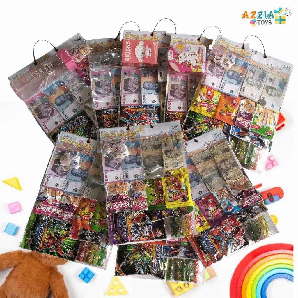 Mainan Cabutan Lotre Berhadiah Semua Dapat Hadiah 100Pcs Ecer Rp.500/Pcs