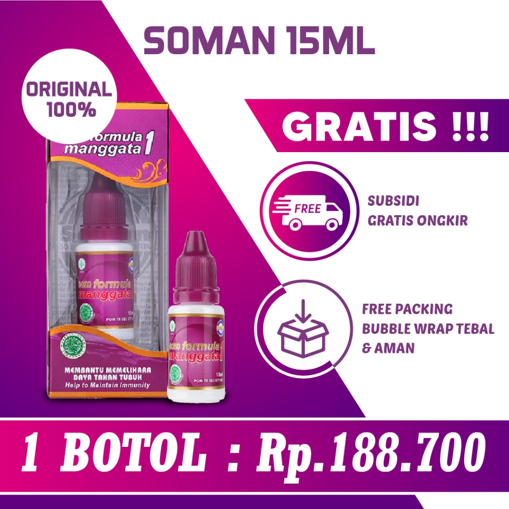 Herbal Tetes Soman 1 ( Sozo Formula Manggata 1 ) Original 100% Herbal Diabetes Soman 1