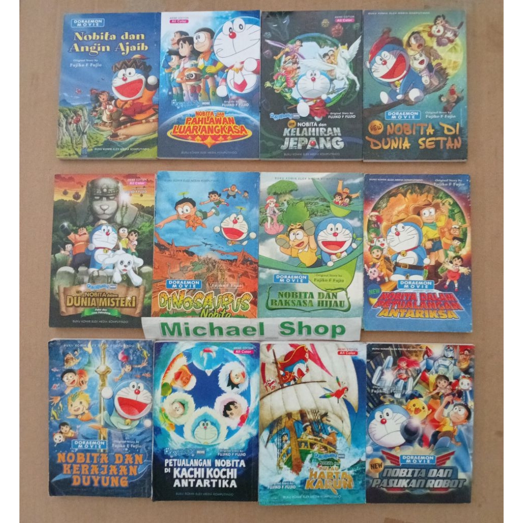SET 12 Judul Komik BerWarna Doraemon Movie Petualangan Nobita TAMAT LENGKAP LANGKA Fujiko F Fujio