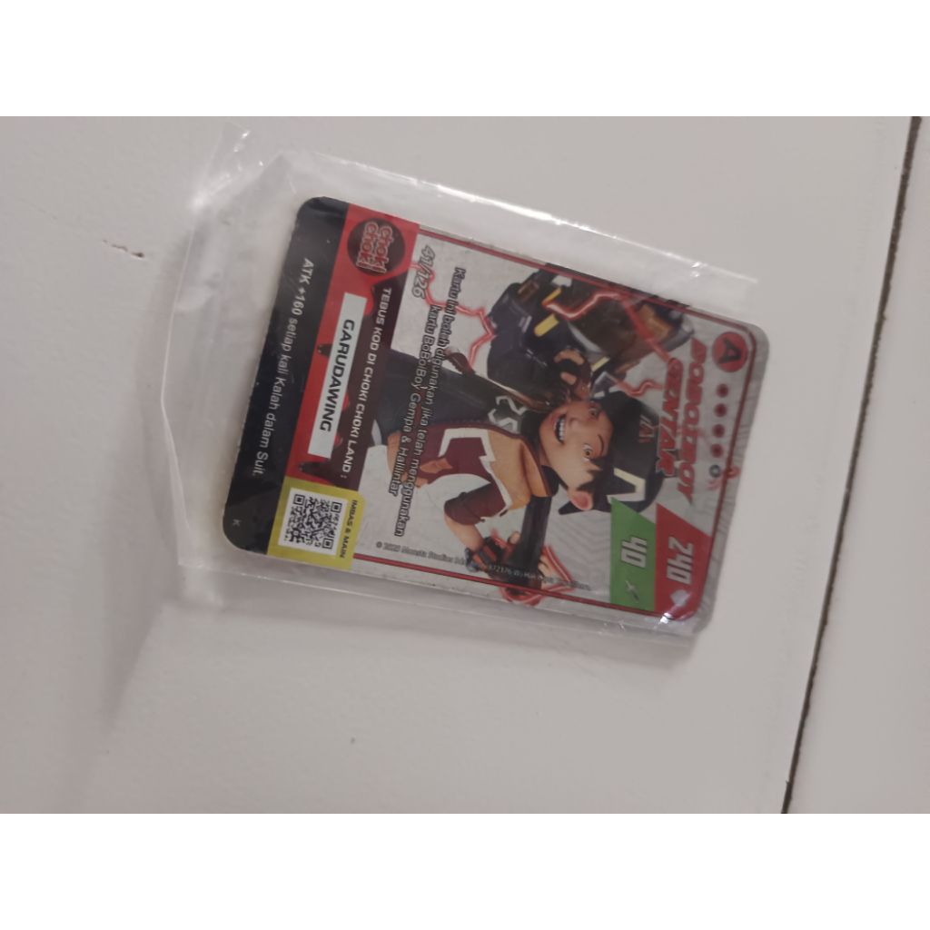 kartu choki choki boboiboy gentar