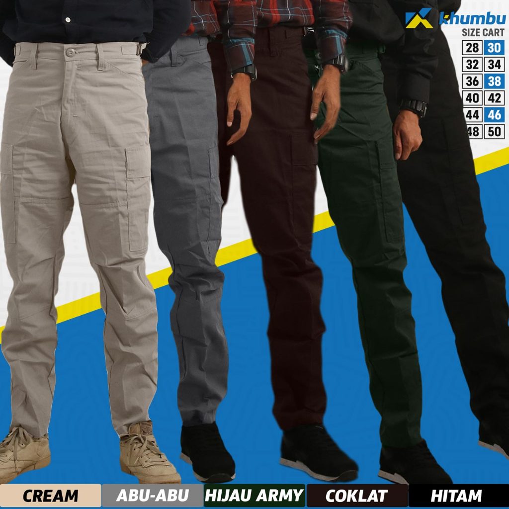 CELANA CARGO PANJANG  BANYAK SAKU BAHAN RIPSTOP TR | CELANA PDL POLISI/SECURITI/ORGANISASI/PRAMUKA