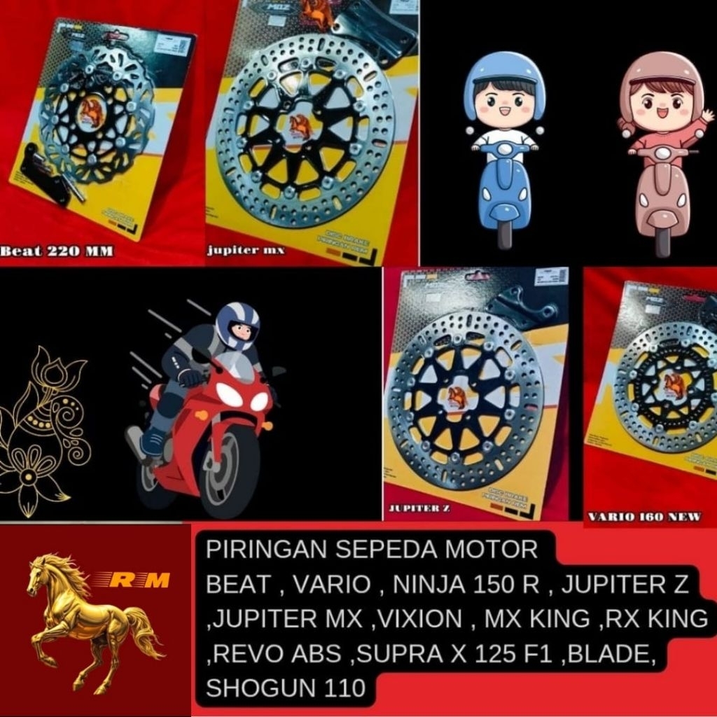 PIRINGAN DISC BRAKE VARIASI JUPITER Z MX VARIO 150 160 NEW BEAT RXK KING RXS MX KING REVO ABS BLADE 