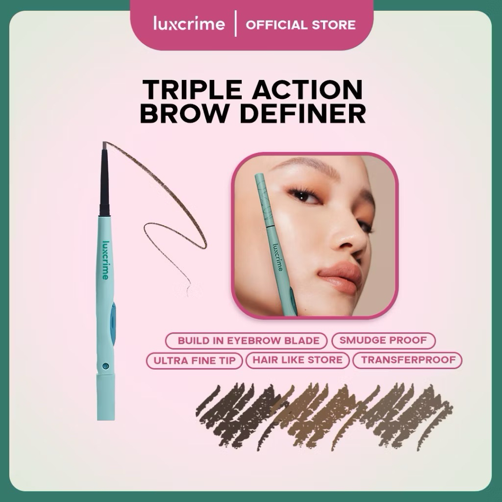 Luxcrime Triple Action Brow Definer Pensil Alis