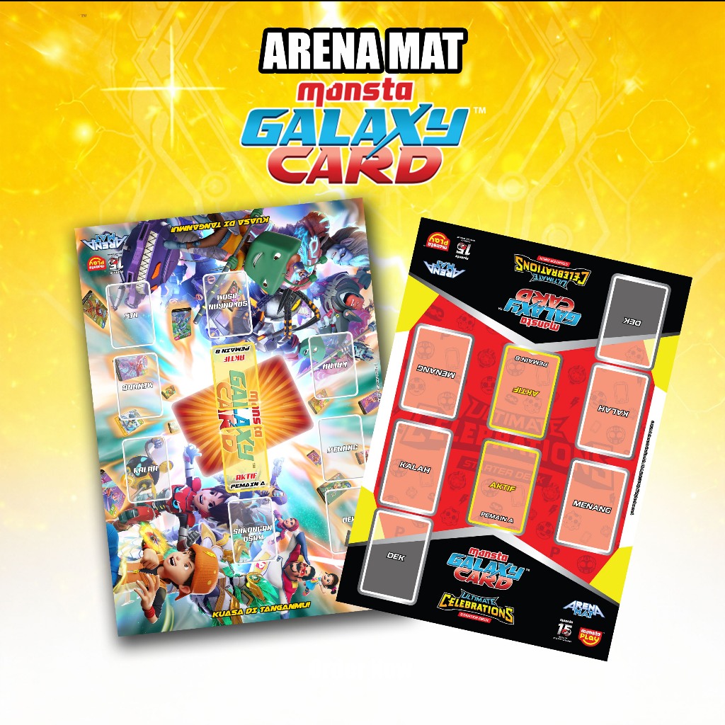 Arena Mat Boboiboy Galaxy Monsta Card (MGC),Arena Bermain kartu boboiboy Monsta Galaxy cardBahan Art