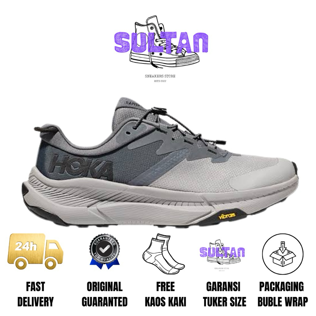 Sepatu Trail Run Hoka Transport Castlerock Black Original