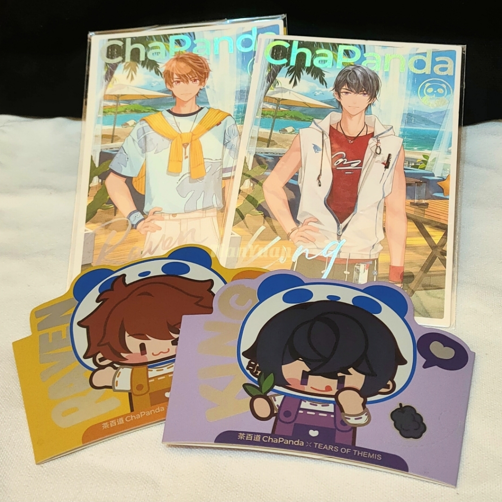 ChaPanda x Tears of Themis Official Collaboration Merchandise; Postcard & Cup Sleeve Luke & Marius