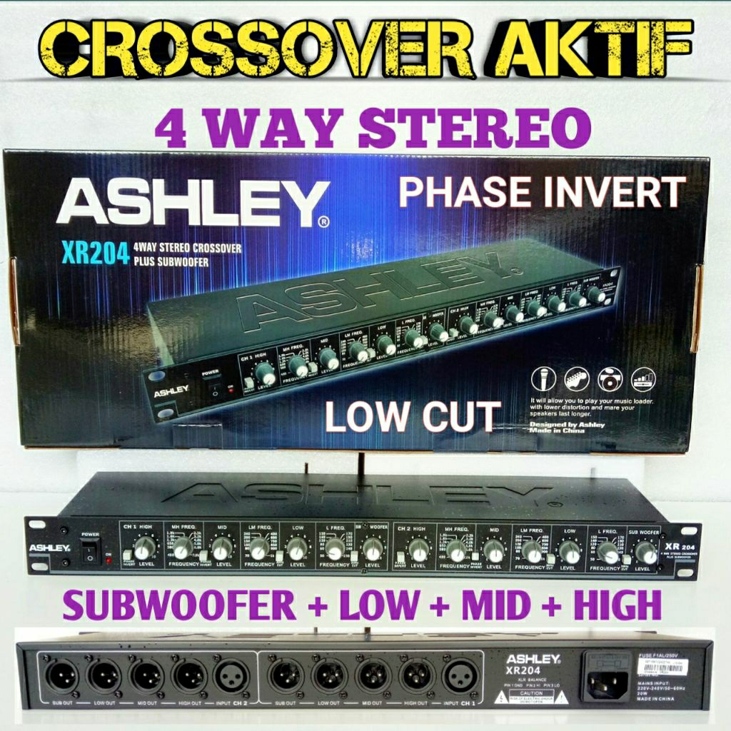 Crossover Aktif ASHLEY XR204 Original 4 Way Crosover xr 204 Krosofer Active SUB LOW MID HIGH