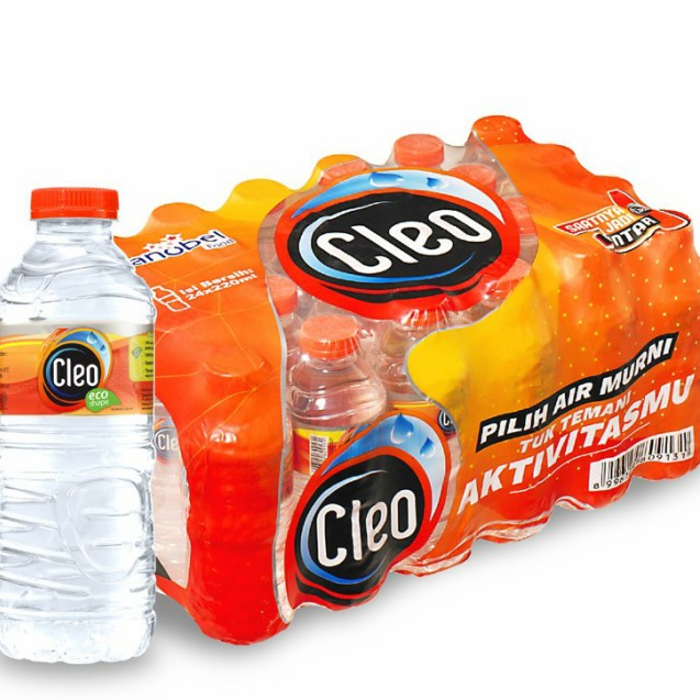 Air Mineral Cleo 220ml botol isi 24 botol - Air Murni - Cleo Pure Water - Cleo Smart 220ml