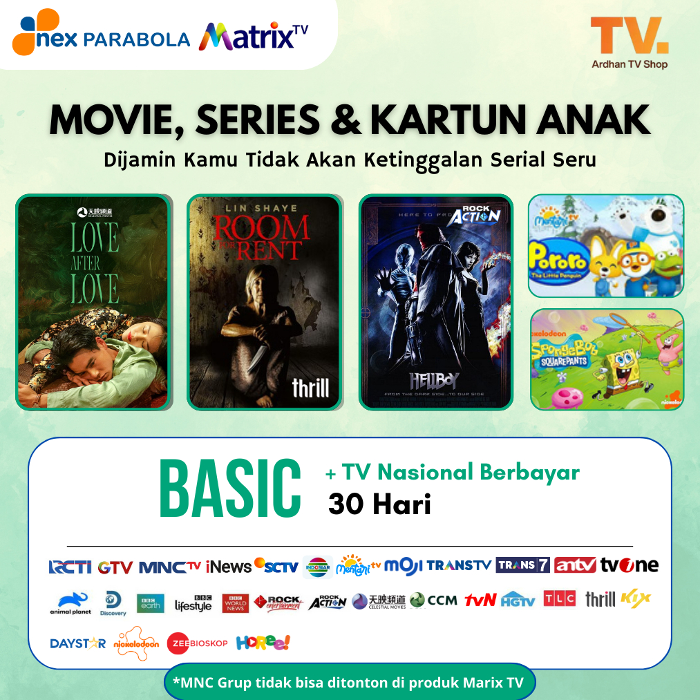 Nex Parabola Dan Matrix Paket BASIC 1 Bulan - Paket nonton TV Nasional