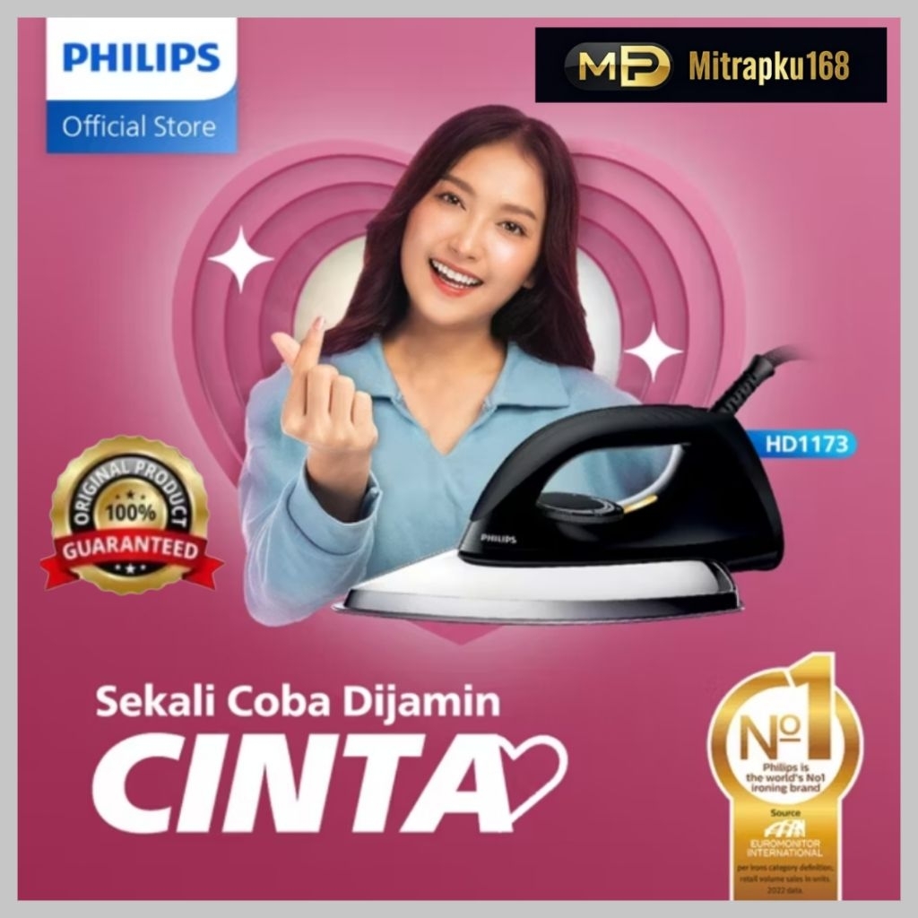 Setrika Philips HD-1173 Setrika Baju / Philips Setrika