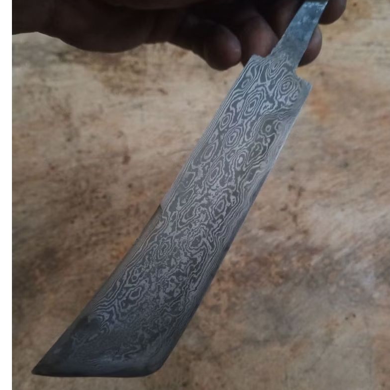 Blank Pisau Pamor Damascus / Balik Mipih