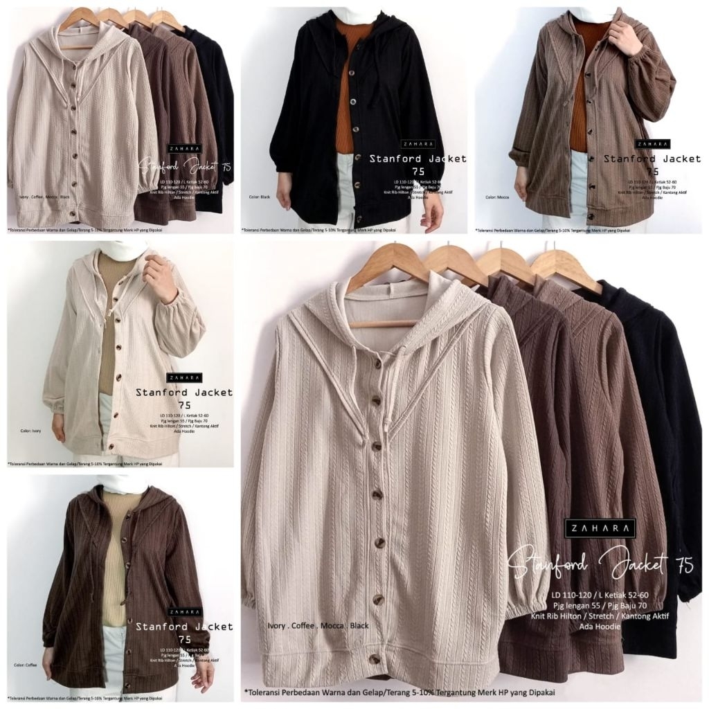 DAVIES  STANFORD JAKET BY ZAHARA JAKET UNIQLO KNIT DENGAN HOODIE