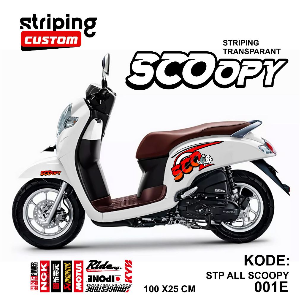 Striping Transparant Scoopy Variasi New / Str UV Scoopy New Old Esp / Stiker All Scoopy Grafis Ori