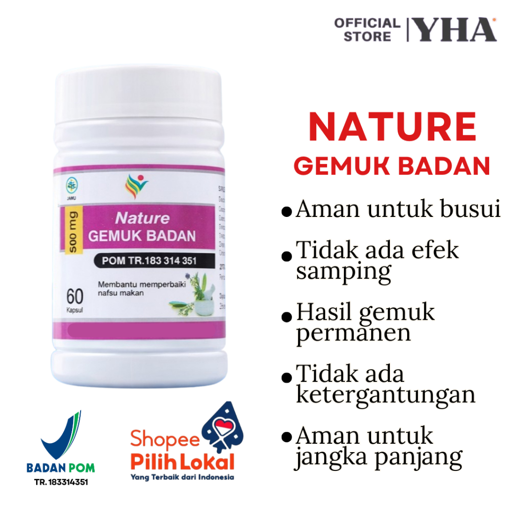 Nature Penggemuk Badan 100% Asli Bpom PENGGEMUK BADAN Alami Suplemen Penambah Berat Badan Viral