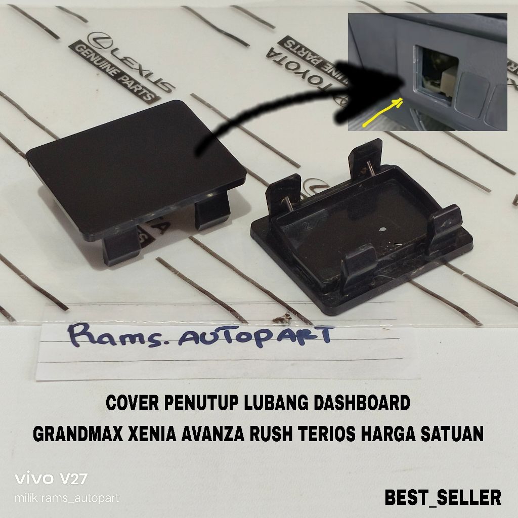 Cover Penutup Lubang Dashboard Grandmax Avanza Xenia Rush Terios 4x5 Cm OriginaL