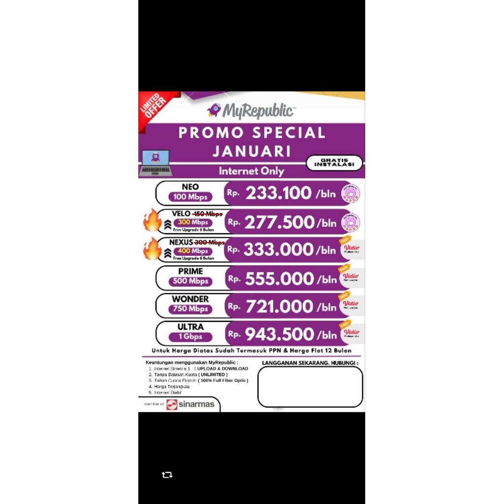 Promo Internet Murah My Republic 2026
