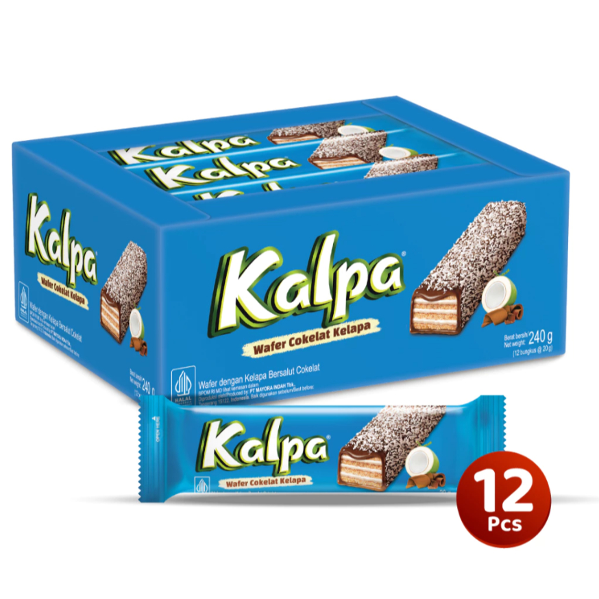 Kalpa Wafer Coklat Kelapa - Taburan Kelapa, Sensasi Coklat, Krim Kelapa