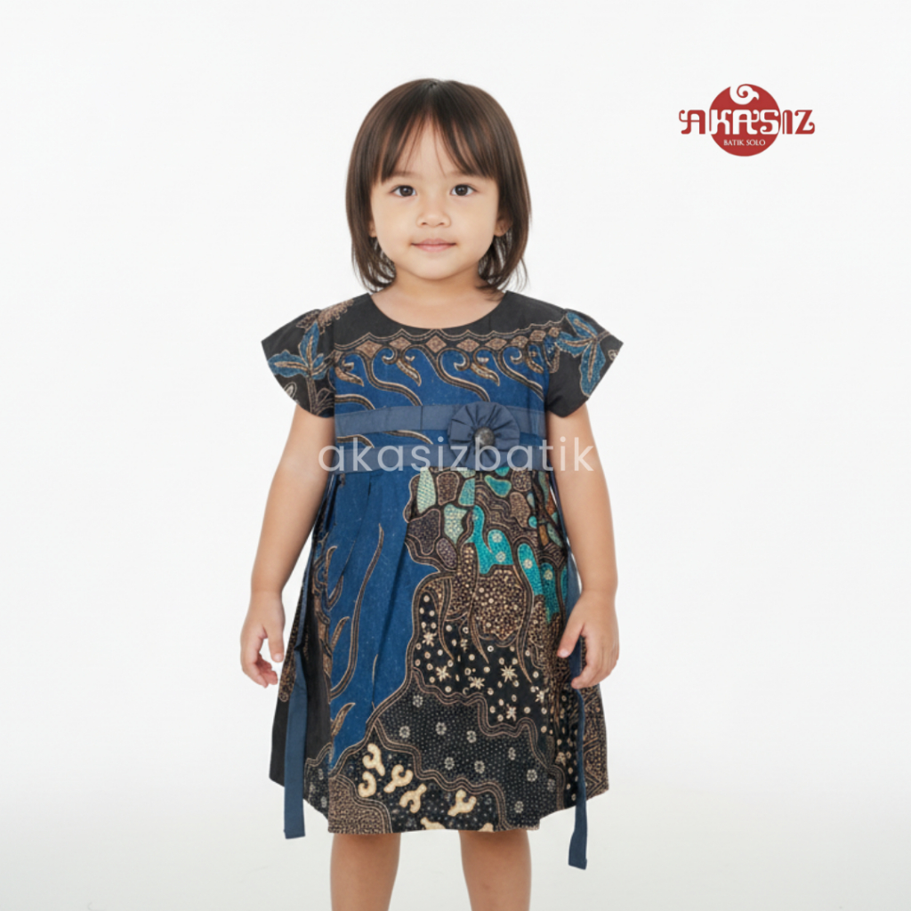 DA01 - Usia 1-2 Tahun Dress Batik Anak Perempuan Gaun Anak Cewek Bahan Katun Adem Menyerap Keringat 