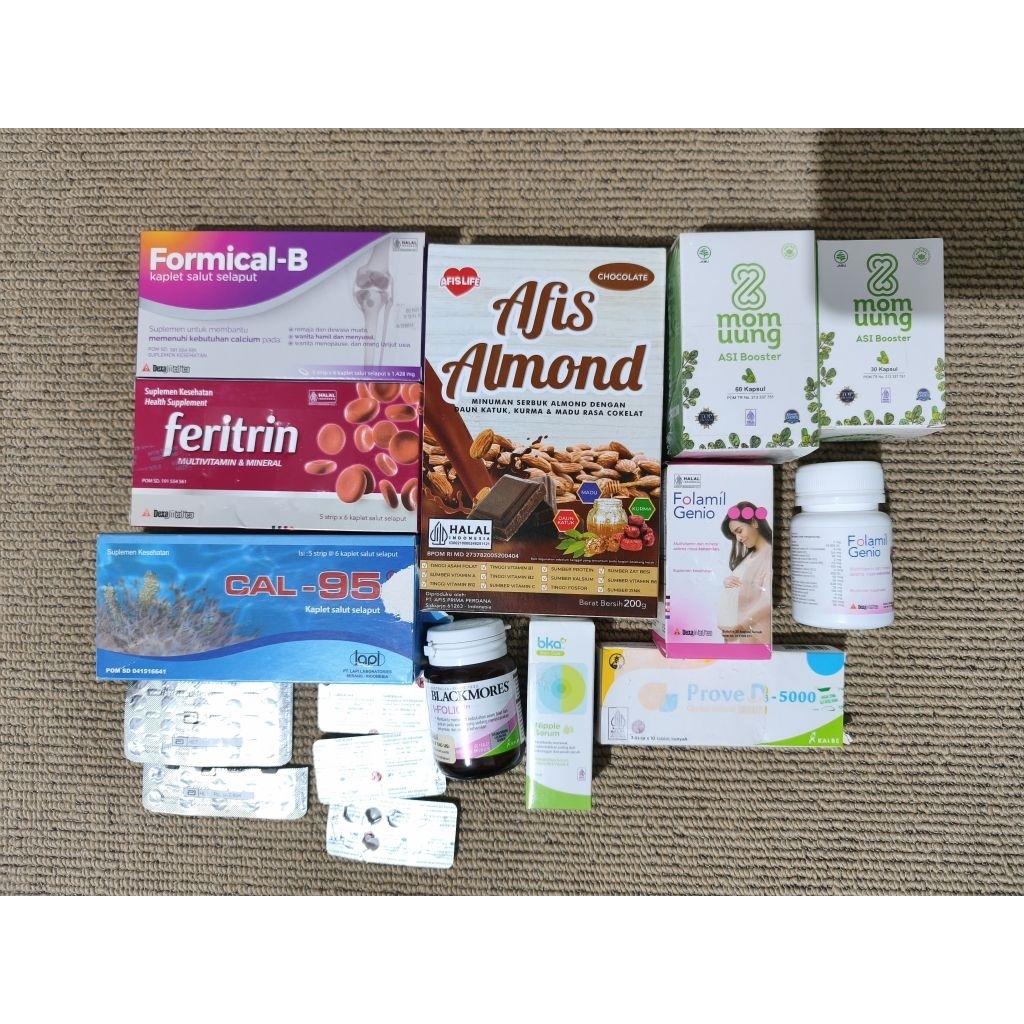 NEW PRELOVED PL KEHAMILAN DAN MENYUSUI ASI BOOSTER MOM UUNG SUSU ALFIS ALMOND FORMICAL-B FOLAMIL GEN