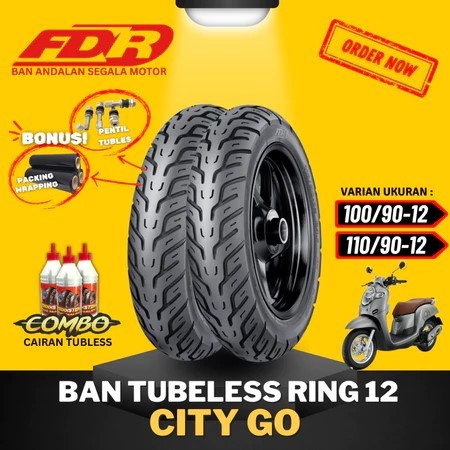 BAN FDR TUBELESS CITY GO RING 12 / BAN LUAR CITY GO RING 12 FDR ( 100/90-12 & 110/90-12 ) BAN MOTOR 