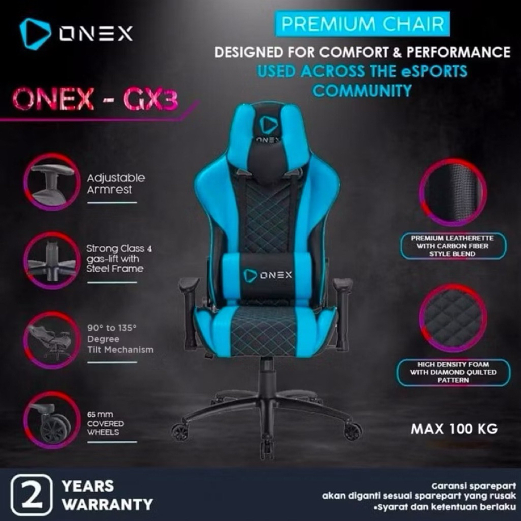 Kursi Gaming Onex GX3 Second Good Condition
