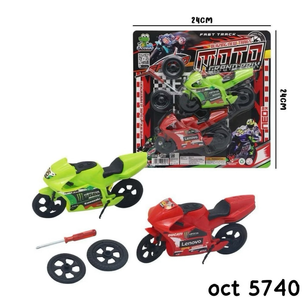 Mainan Motor Racing Anak 2pcs Motor Balap Plastik