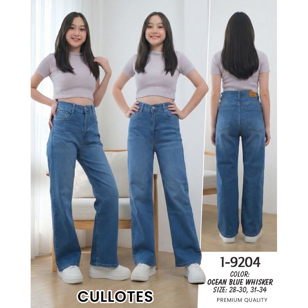 [Evasabrina88]Celana Kulot Jeans Hw Ocean Blue Softjeans Stretch Nyaman Dipakai M2000 Import Quality